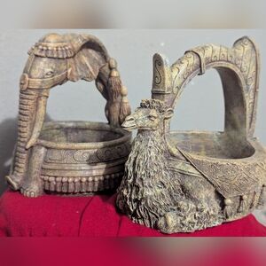 African Resin candle Holders Elephant And Camel